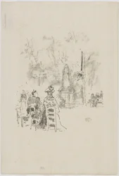 Conversación bajo la estatua, Jardines de Luxemburgo, 1893